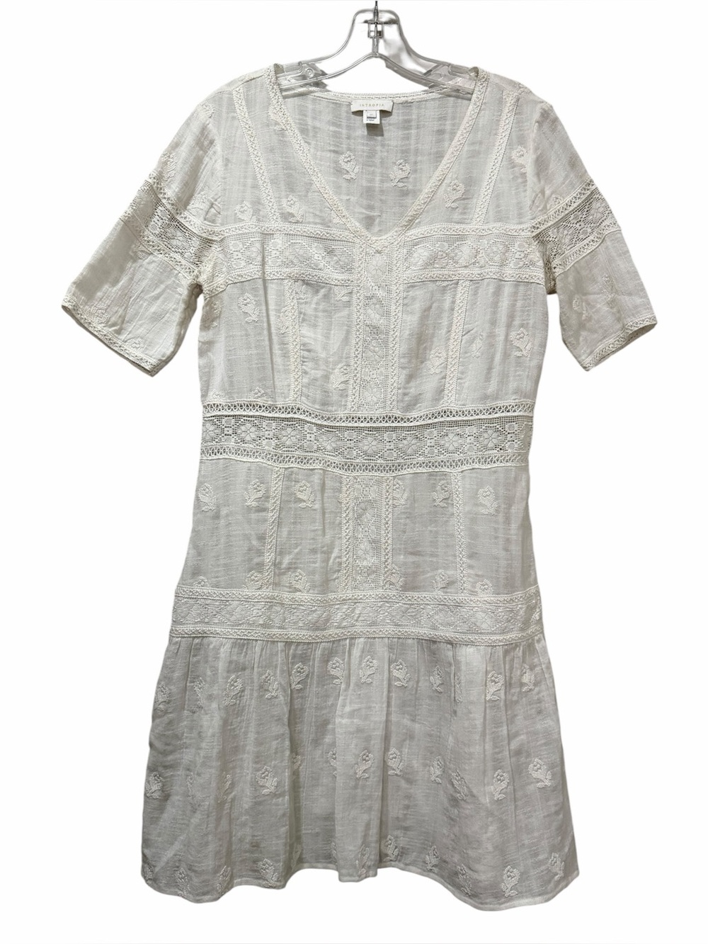 Hoss Intropia Women's Small Off White Lace Dress EU 40 B5